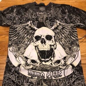 MMA Elite Men's Black Graphic Skull Shirt
